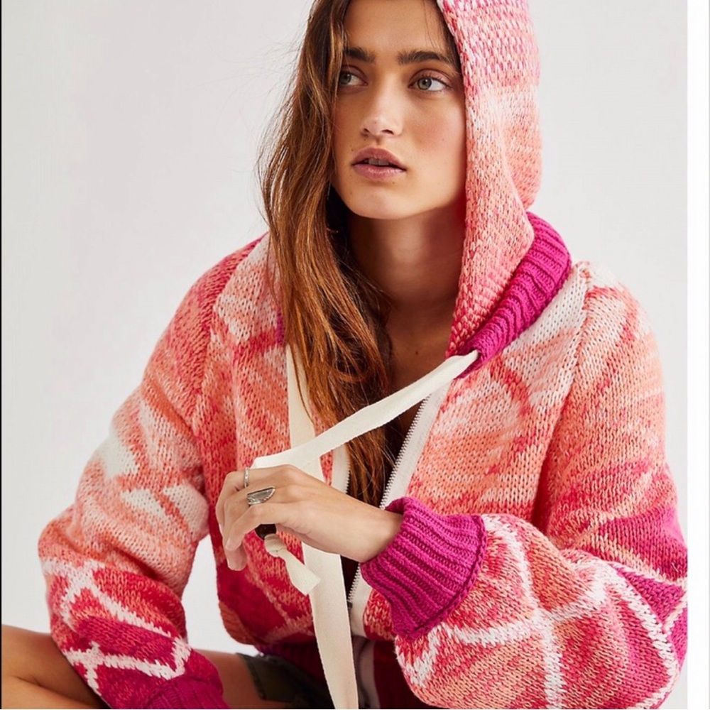 NWOT 💕 Free People Bali Bound Hoodie S in Pink Sunset 🌅